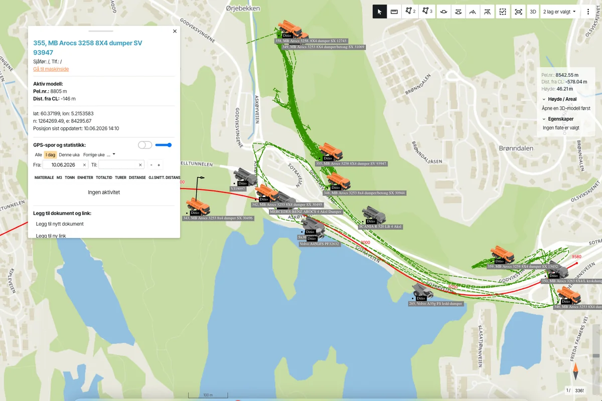 Infrakit kartbasert prosjektplattform med BIM-modell og feltdata