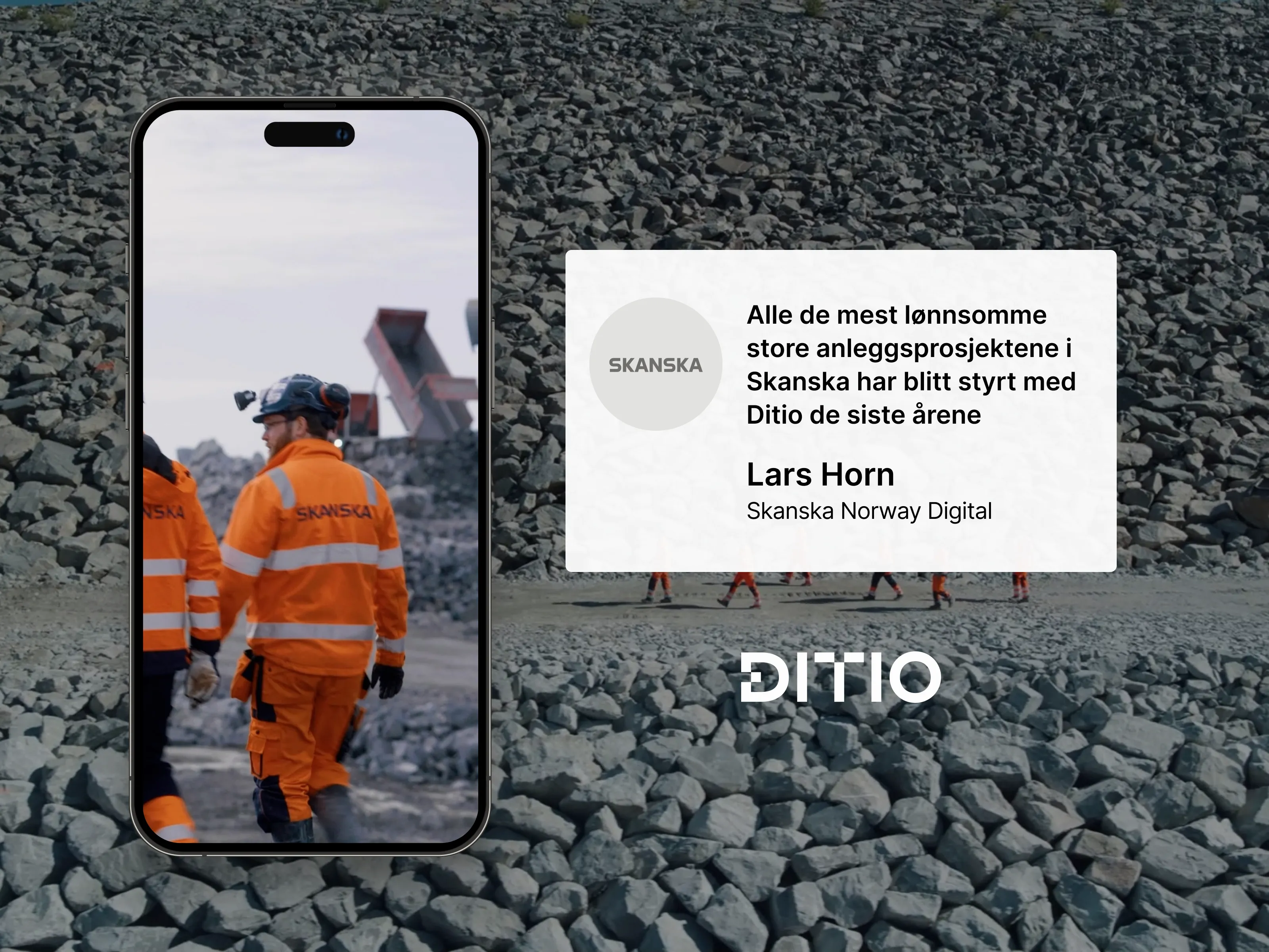 Ditio har over tid bevist økt lønnsomhet i komplekse anleggsprosjekt